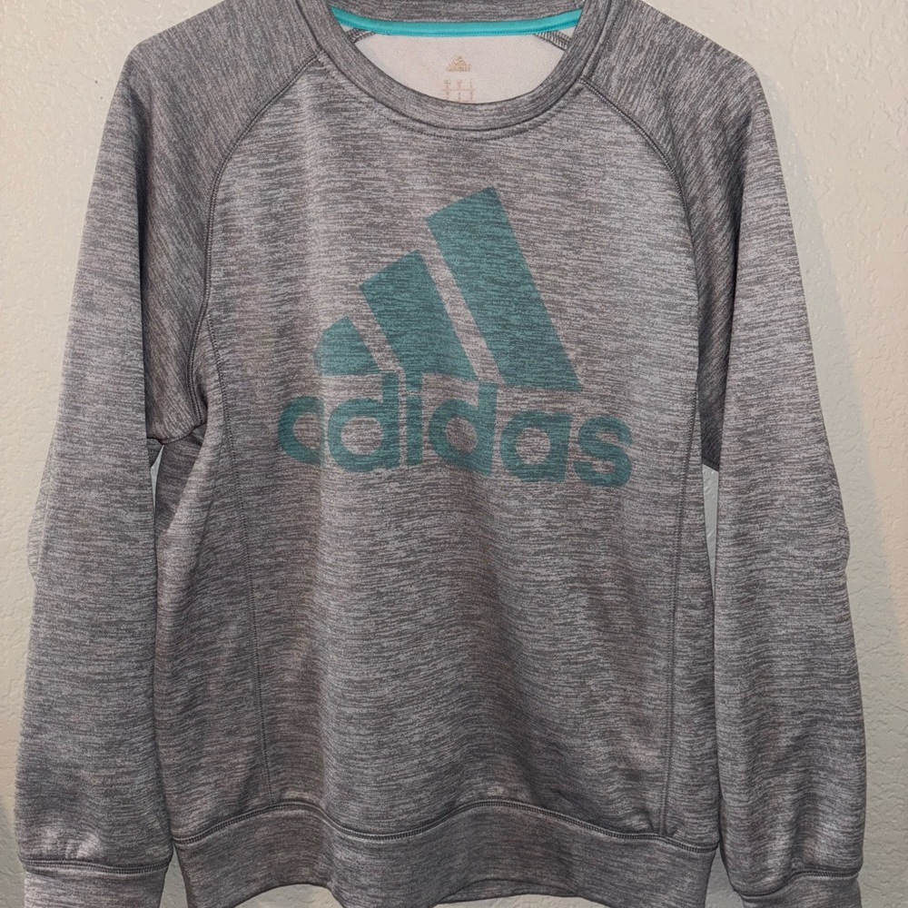 Adidas Women's Heather Gray Crew Neck Sweatshirt